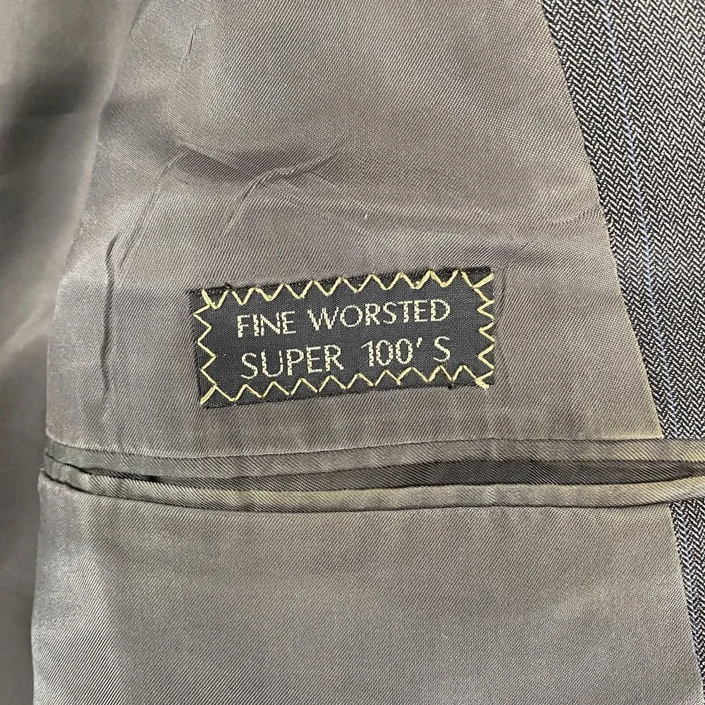 Ermenegildo Zegna Blazer Mens 50 Super 100s Wool‎ Gray Sport Coat Pockets*